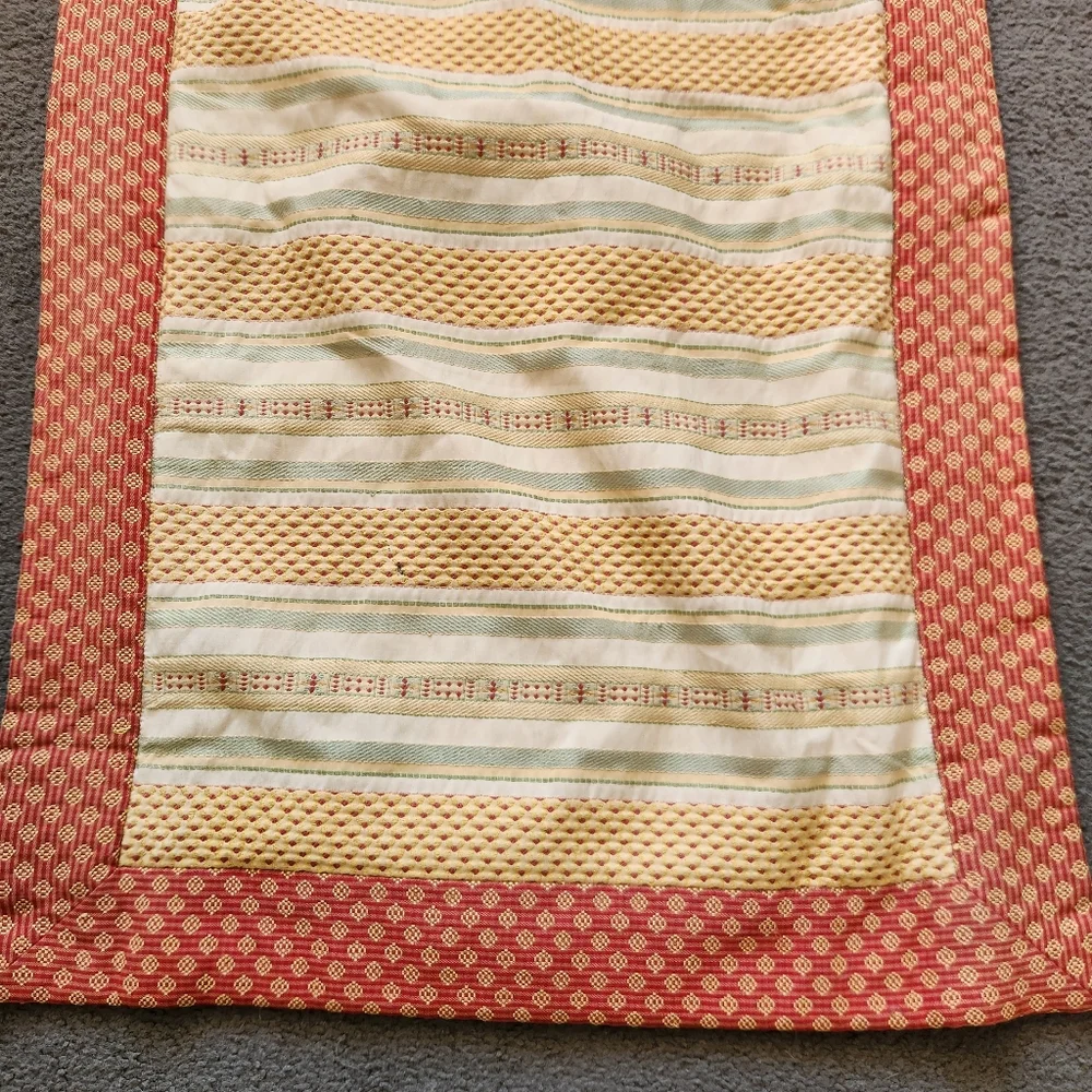 Shams Set Of 2 Red Yellow Home Bedding Pillow Cases Striped Weave 19 x 34